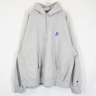 SALE/ Champion チャンピオン 企業系 プレミアムリバースウィーブ パーカー 大きいサイズ  アメカジ ロゴ グレー (メンズ XXL)   O0816