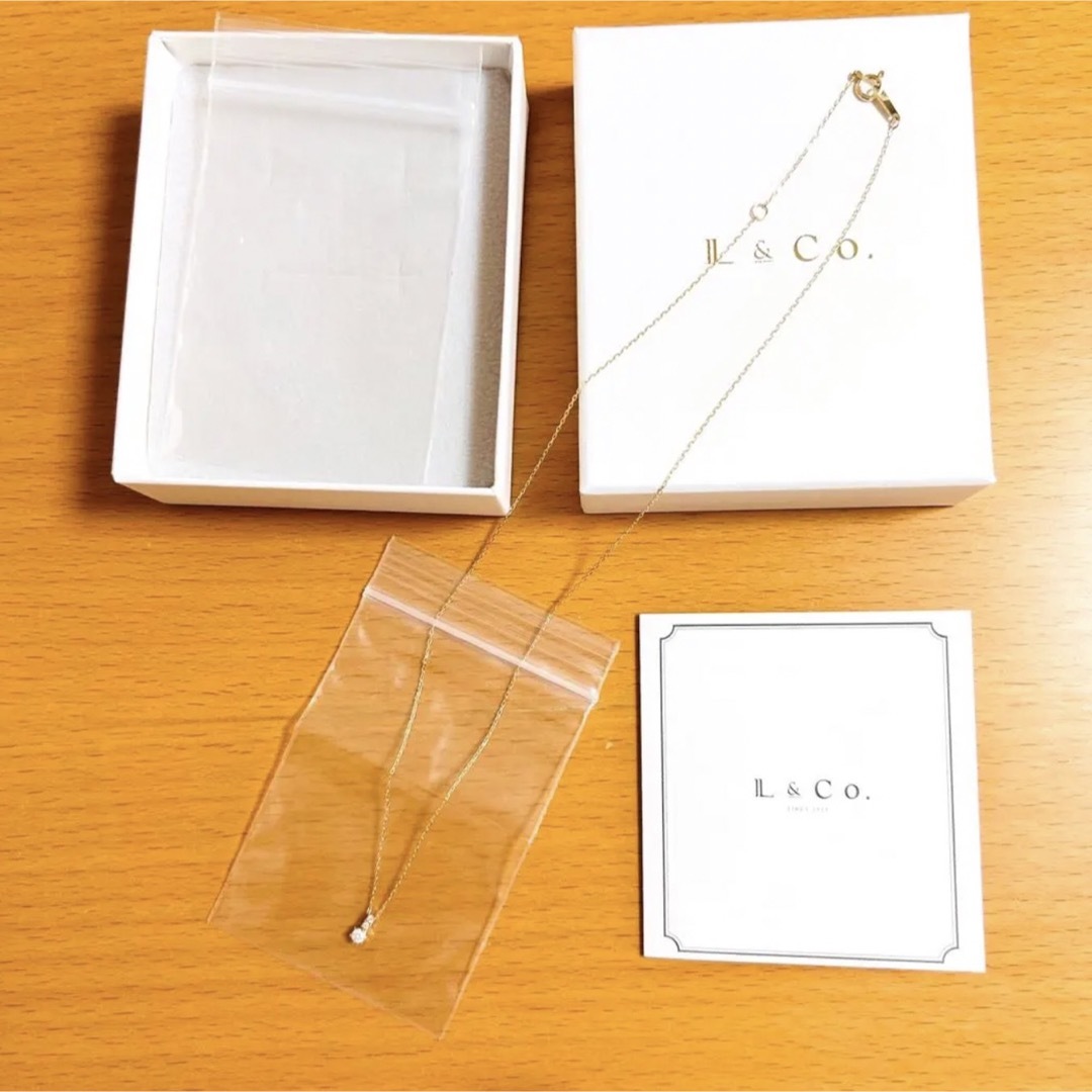 L&CO. - エルアンドコー K10 0.1ct ダイヤモンド ネックレス アガット