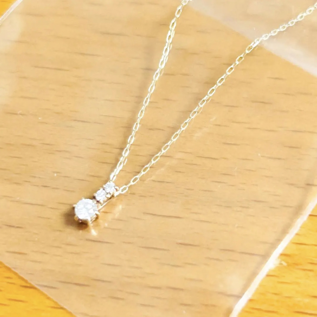 L&CO. - エルアンドコー K10 0.1ct ダイヤモンド ネックレス アガット