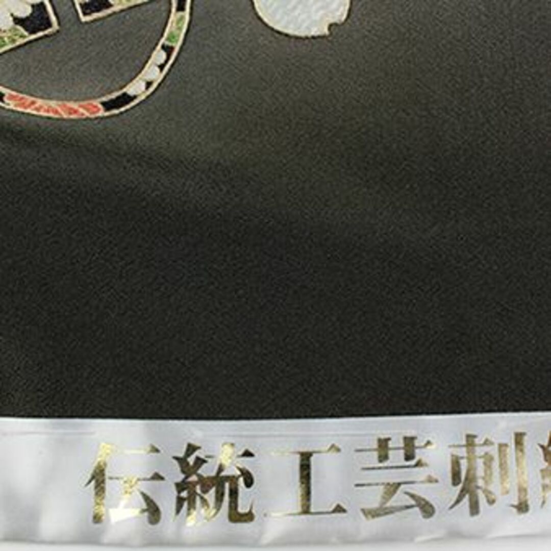 AA2209　夢や秘蔵collection　誂仕立付本振袖  手刺繍 黒古典柄 レディースの水着/浴衣(振袖)の商品写真