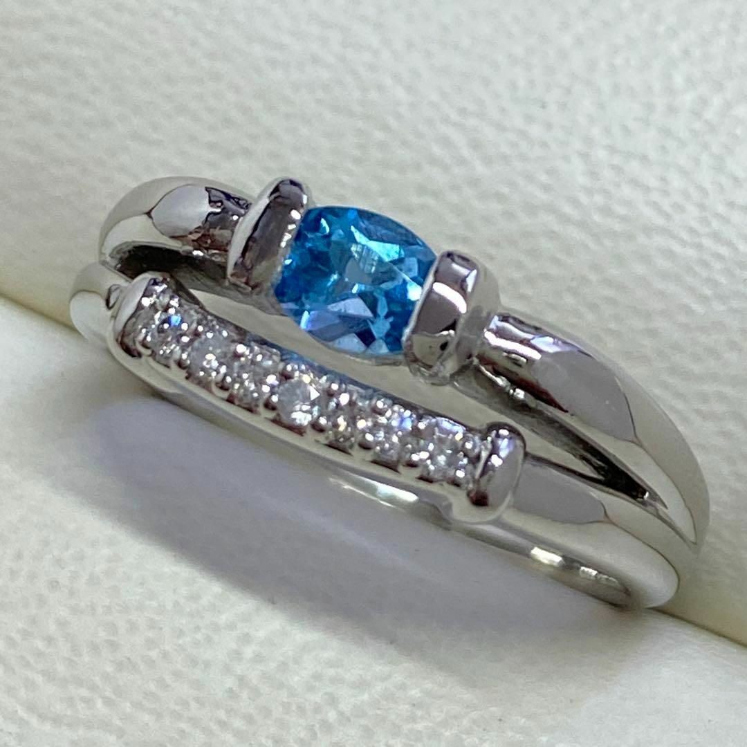 Pt900 天然ブルートパーズリング 0.40ct サイズ12号 プラチナ-