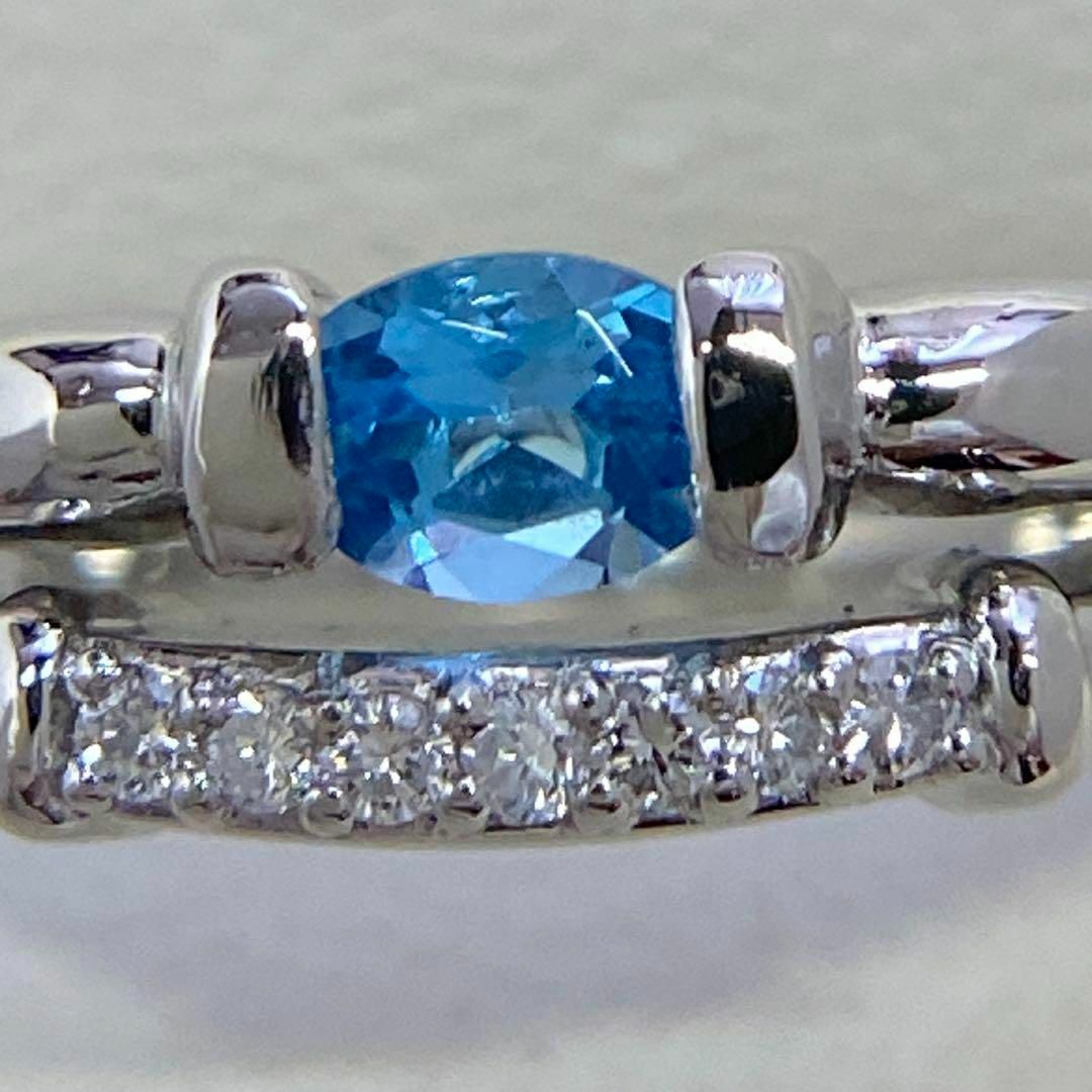 Pt900 天然ブルートパーズリング 0.40ct サイズ12号 プラチナ-