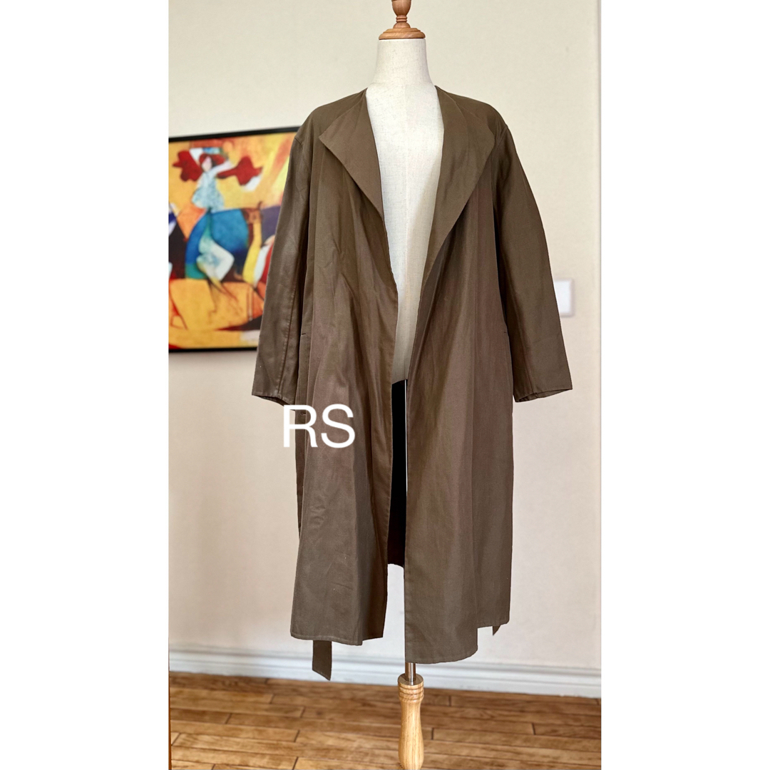 Drawer BRAUN cotton longcoat ノーカラーコート-