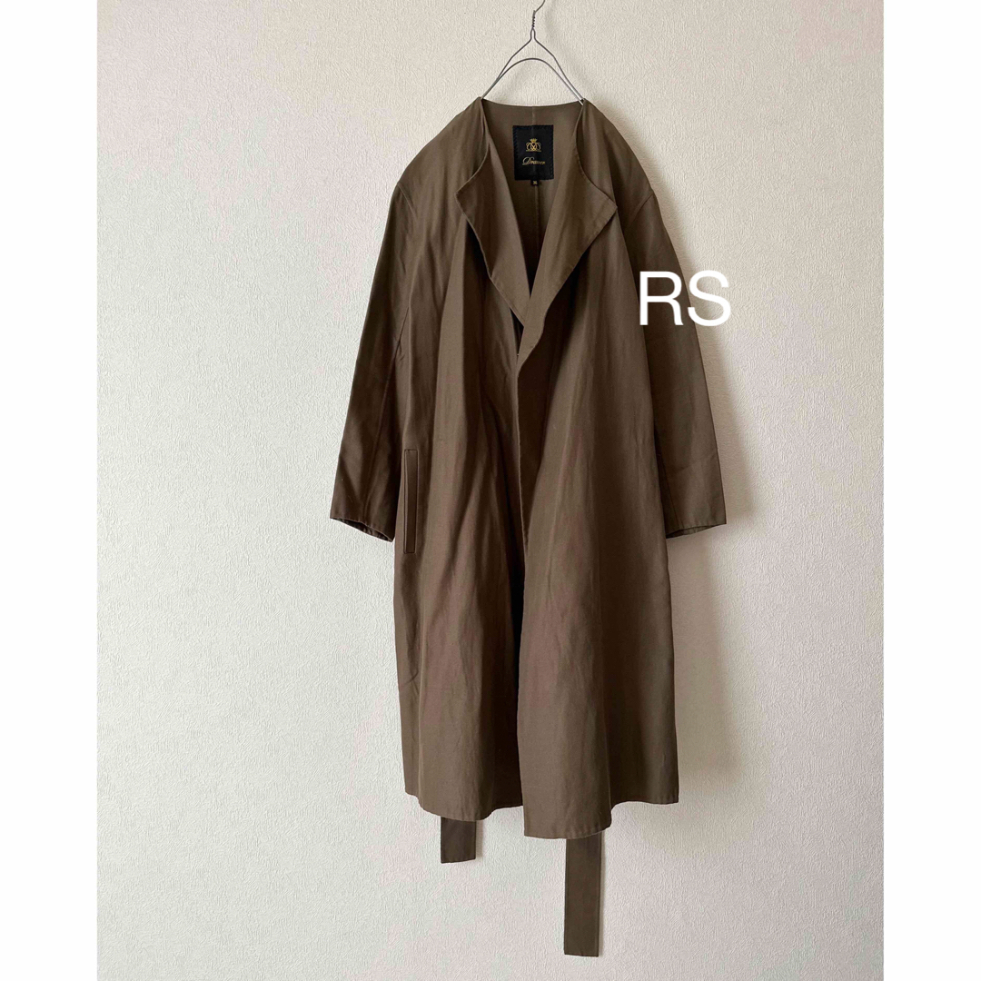 Drawer BRAUN cotton longcoat ノーカラーコート-