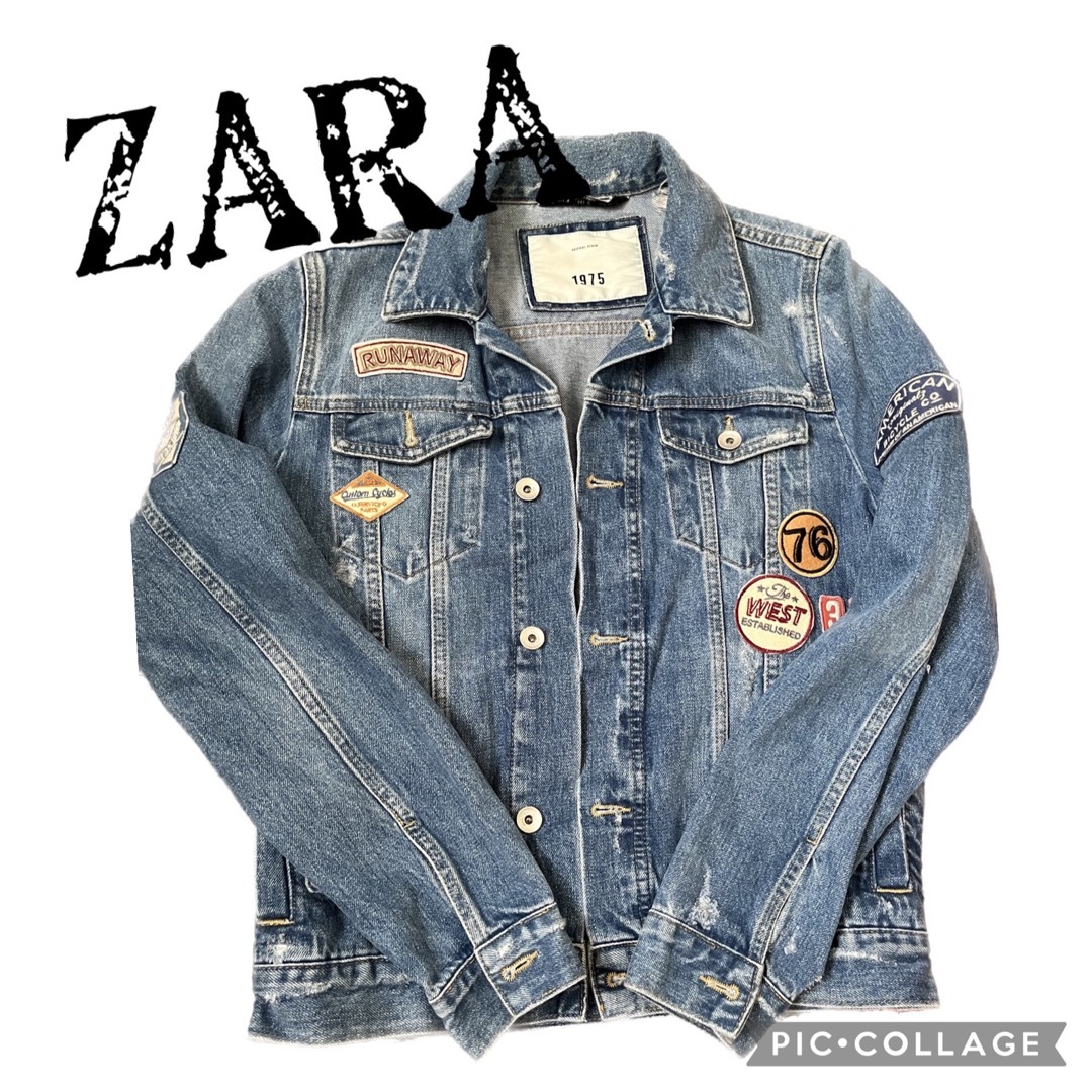 ZARA ダメージデニムジャケット　メンズS サイズGジャン | フリマアプリ ラクマ