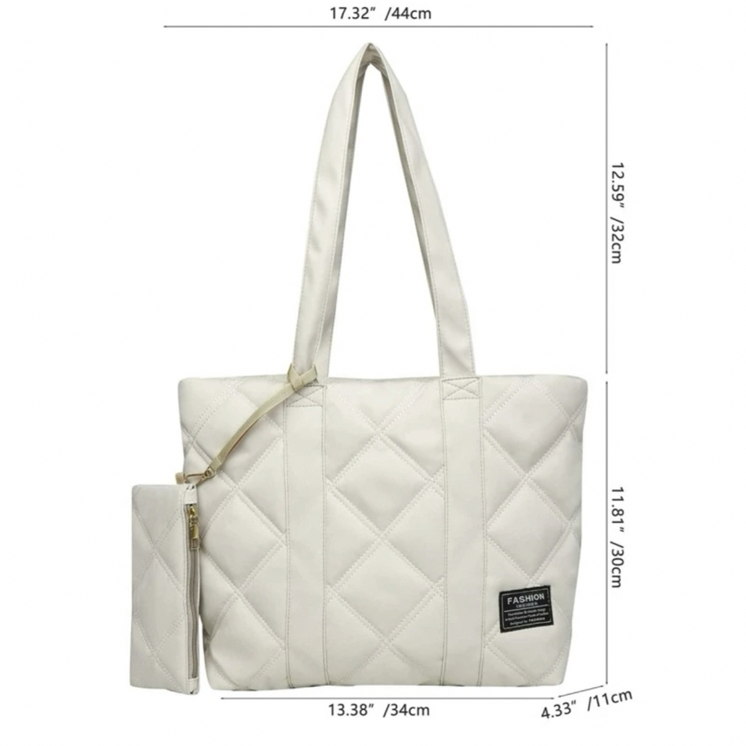 新品　トートバッグ　マザーズバッグ　ベージュ　ポーチ　ホワイト　韓国　ベビー レディースのバッグ(トートバッグ)の商品写真