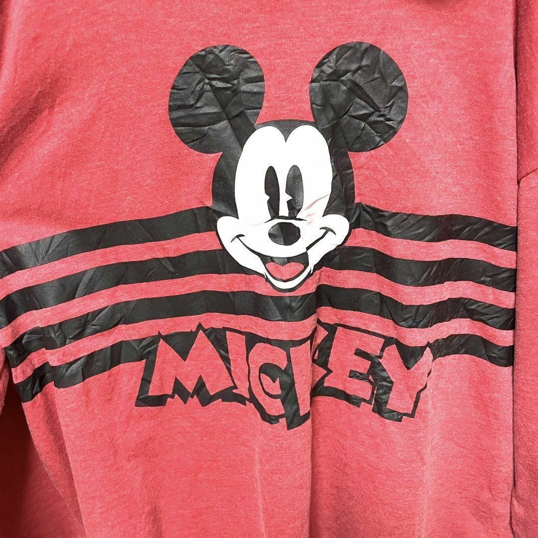 Disney ディズニー スウェット 赤 ミッキーマウス ラッパー ストリート