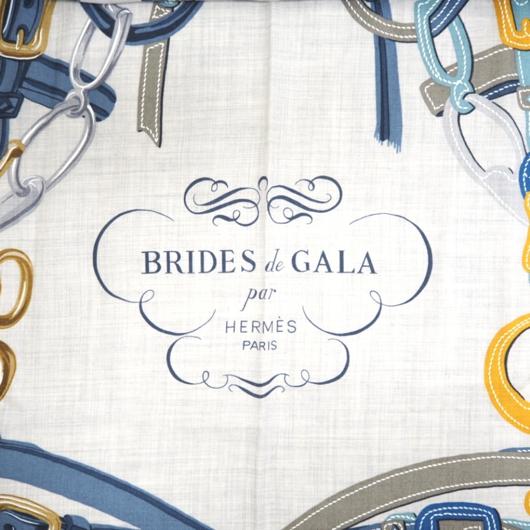 エルメス HERMES スカーフ
 BRIDES DE GALA 式典用馬勒 カレ140 カレジェアン  ブルー