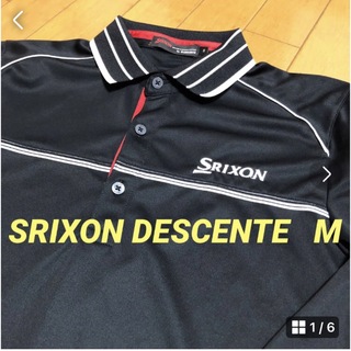 スリクソン(Srixon)の美品　スリクソン　デサント長袖ポロシャツ　M(ウエア)