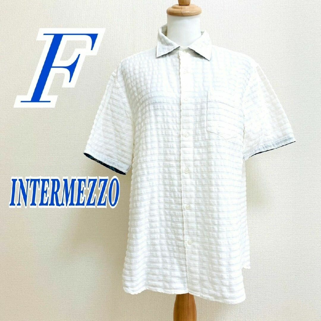INTERMEZZO(インターメッツォ)のIntermezzo インターメッツォ　F　半袖シャツ　シャドーボーダー メンズのトップス(シャツ)の商品写真