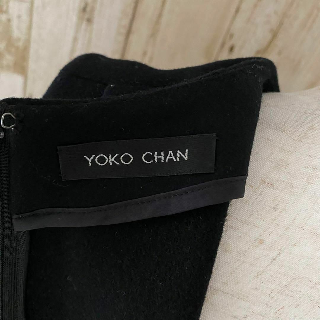 美品 YOKOCHAN ヨーコチャン Vネック バックタック ワンピース 36-