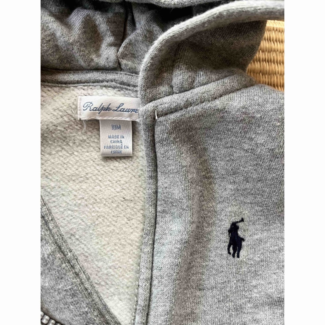 Ralph Lauren(ラルフローレン)のラルフローレン　裏起毛　ジップパーカー　グレー　18m/85 キッズ/ベビー/マタニティのベビー服(~85cm)(トレーナー)の商品写真