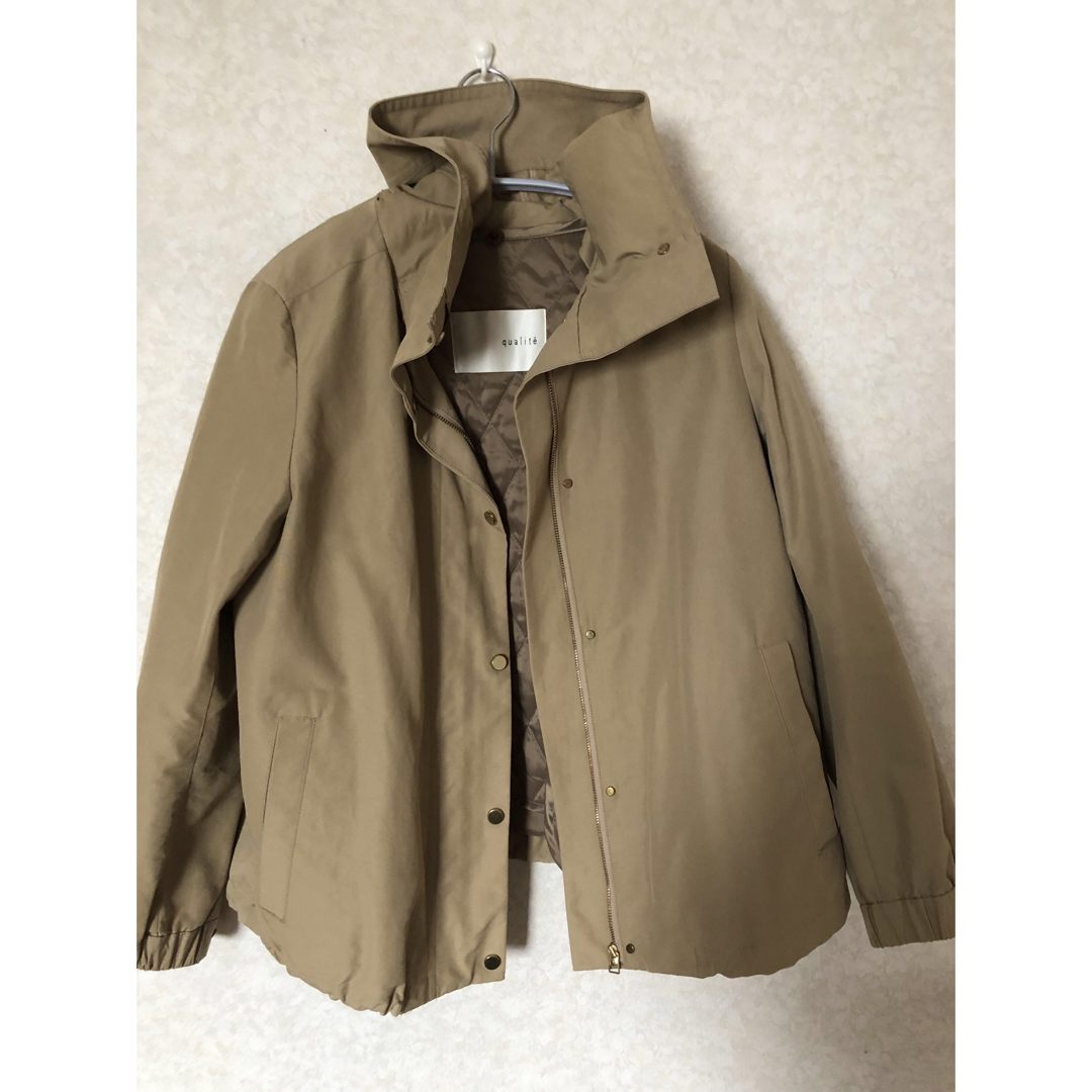 qualite カリテ N/Cブルゾン ライナー付き 36サイズ ベージュ - ブルゾン