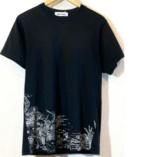 ゴムオム(GOMME HOMME)のGOMME HOMME★Tシャツ★花柄★アートプリント★ゴムオム★定価2万円★黒(Tシャツ/カットソー(半袖/袖なし))