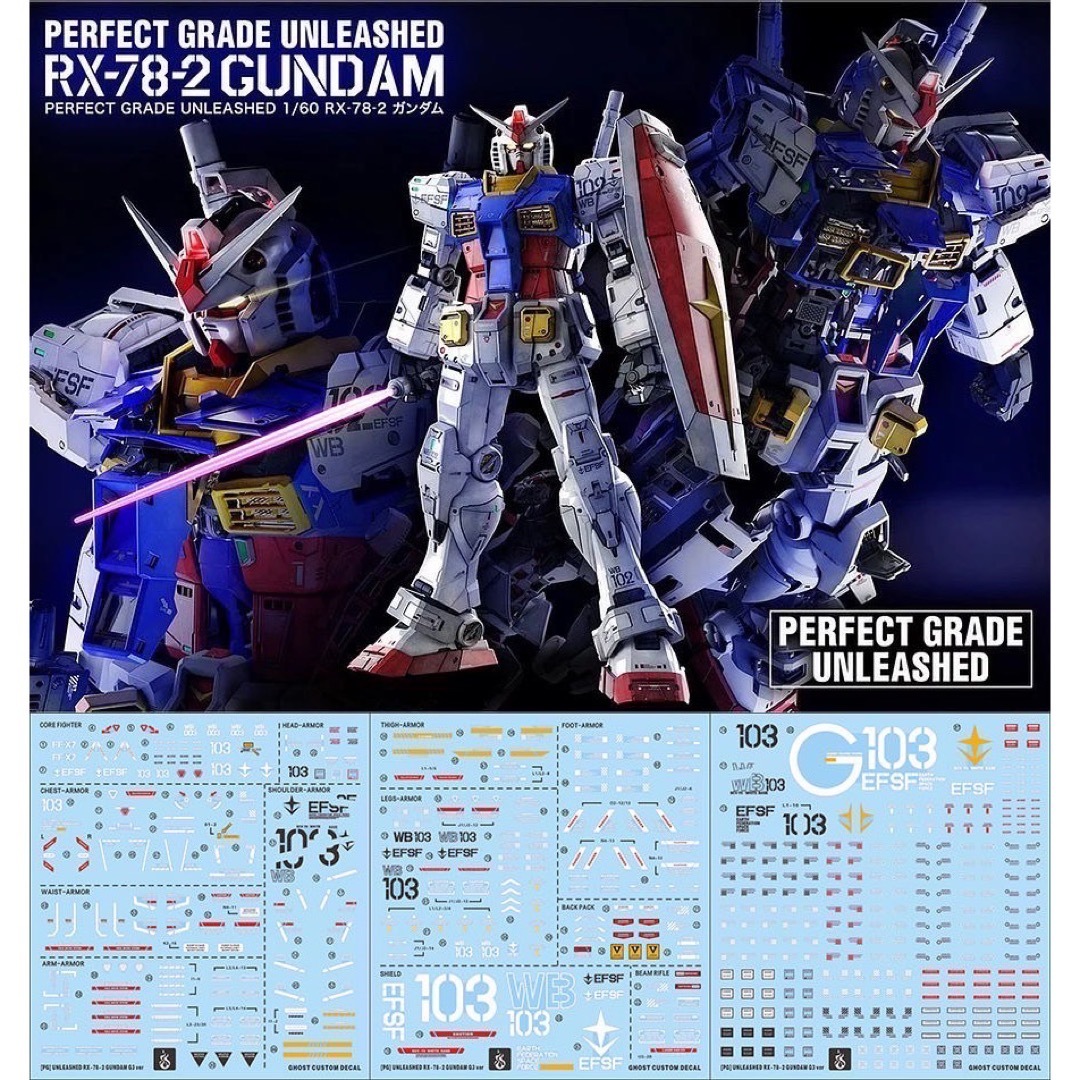 PG UNLEASHED 1/60 RX-78-3 G3ガンダム用水転写式デカーの通販 PG UNLEASHED 1/60 RX-78-3 G3ガンダム用水転写式デカーの通販