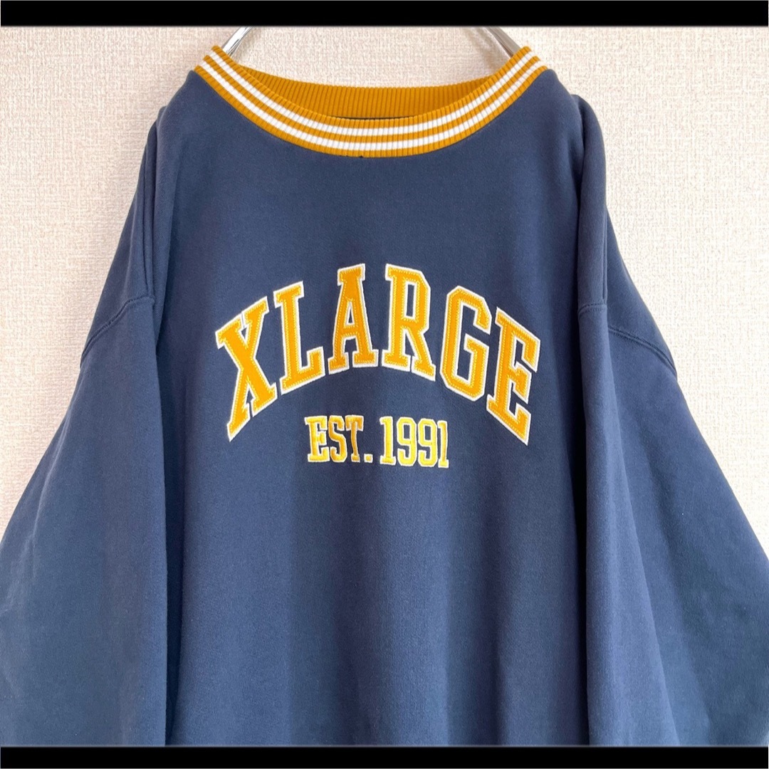 極上の刺繍｜エクストララージ XLARGE スウェット トレーナー グレー 大学