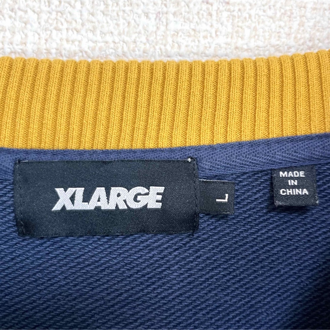 XLARGE エクストララージ スウェット トレーナー ネイビー ロゴ刺繍