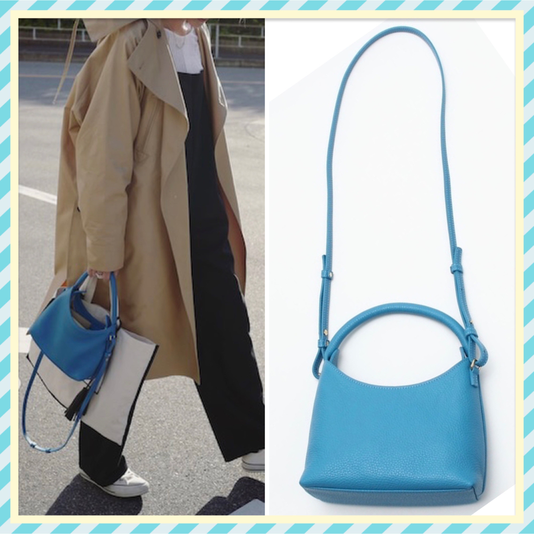 約27cmストラップAYAKO BAG アヤコバッグ　One Handle Bag Sky Blue