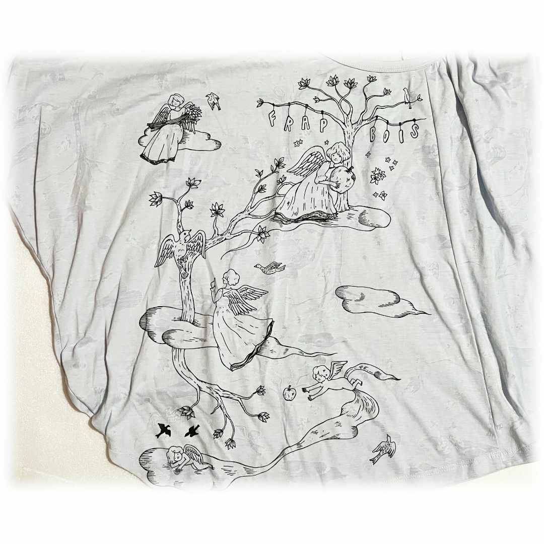 FRAPBOIS(フラボア)のフラボア アシンメトリー 天使プリント 変形Tシャツ オーバーサイズ かわいい レディースのトップス(カットソー(半袖/袖なし))の商品写真