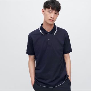 ユニクロ(UNIQLO)のドライカノコ襟ラインポロシャツ(半袖)／UNIQLO(ポロシャツ)