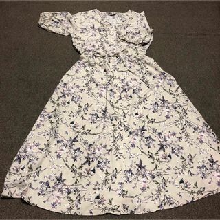 お値下げ中ANGELINA   花柄シフォン ロングワンピース  ♡ワンピース