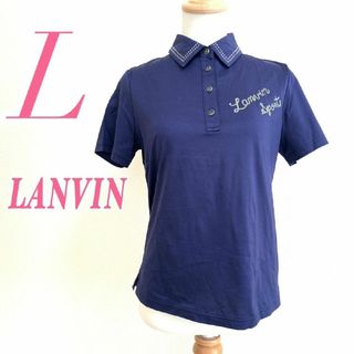 ランバン(LANVIN)のLANVIN ランバン レディース L 半袖シャツ スパンコール カジュアル 紺(Tシャツ(半袖/袖なし))