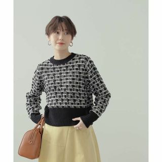 エヌナチュラルビューティーベーシック(N.Natural beauty basic)の新品タグ付き　N.　ミックスツイードクロップドニット　ブラック(ニット/セーター)