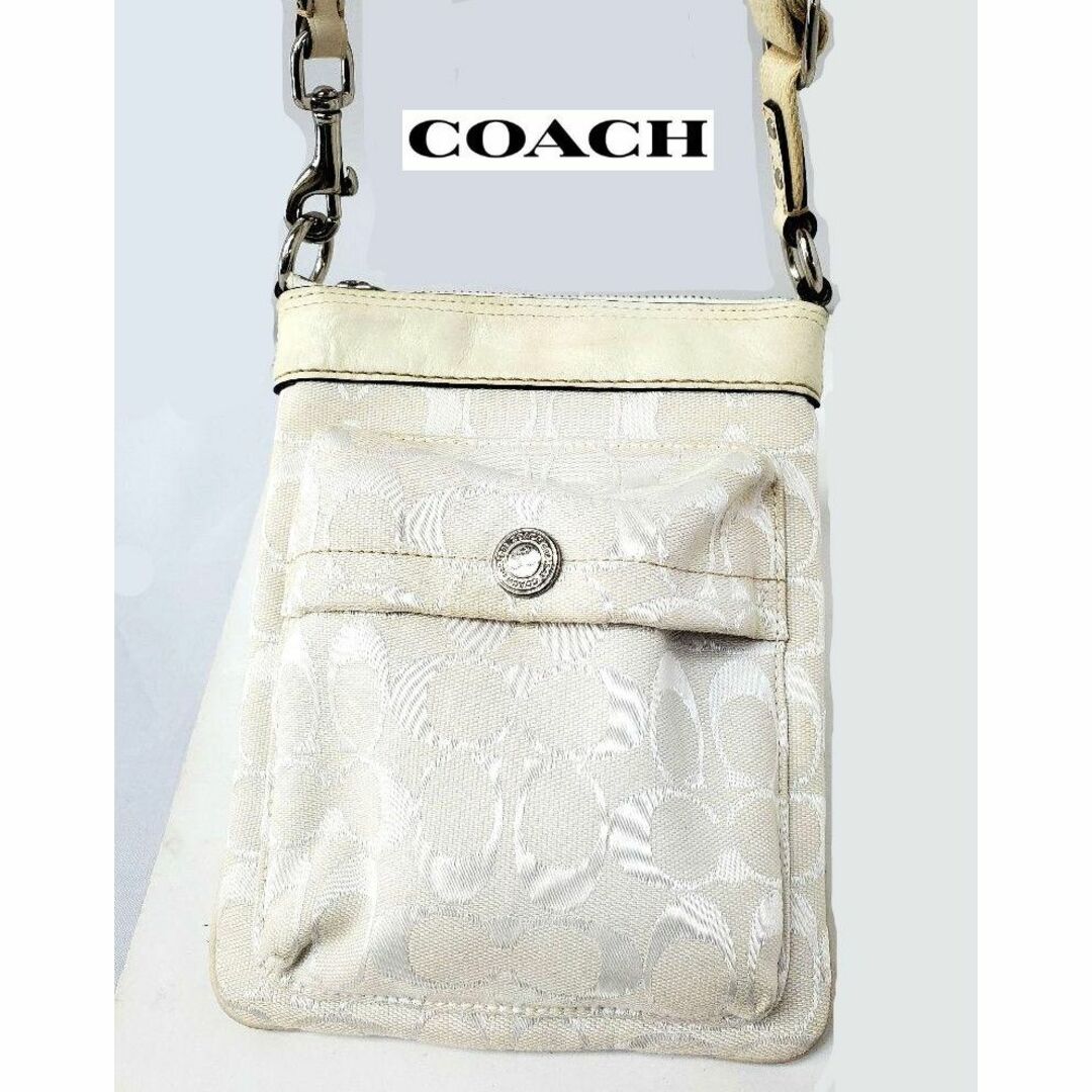 COACHコーチ　ハンドバッグ　ミニショルダー　レザー　ホワイト　【新品】