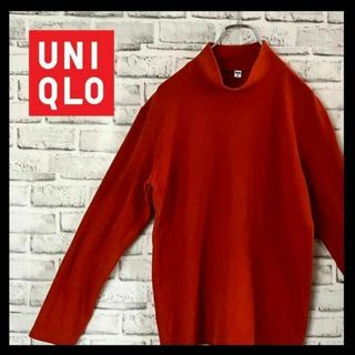 ユニクロ(UNIQLO)の【人気定番デザイン】UNIQLO⭐︎薄手フリース長袖　あったか　吸湿　オレンジ(その他)