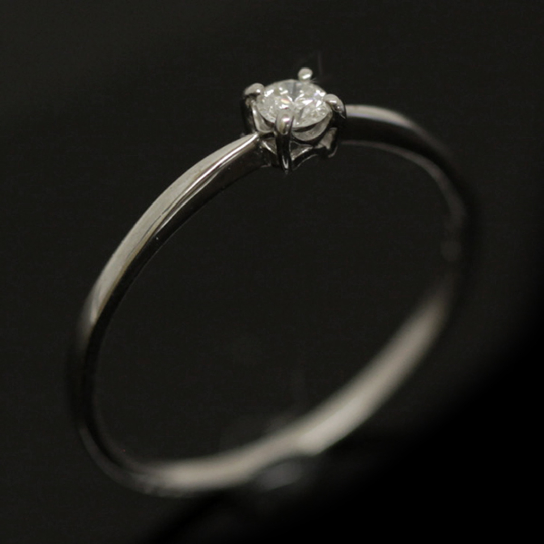 K18WG デザインリング/8.5号 ダイヤモンド/0.08ct 0.8g ホワイト