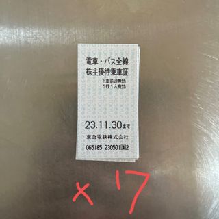 メイテツヒャッカテン(名鉄百貨店)の東急電鉄　株主優待乗車証　電車・バス全線　7枚組(鉄道乗車券)