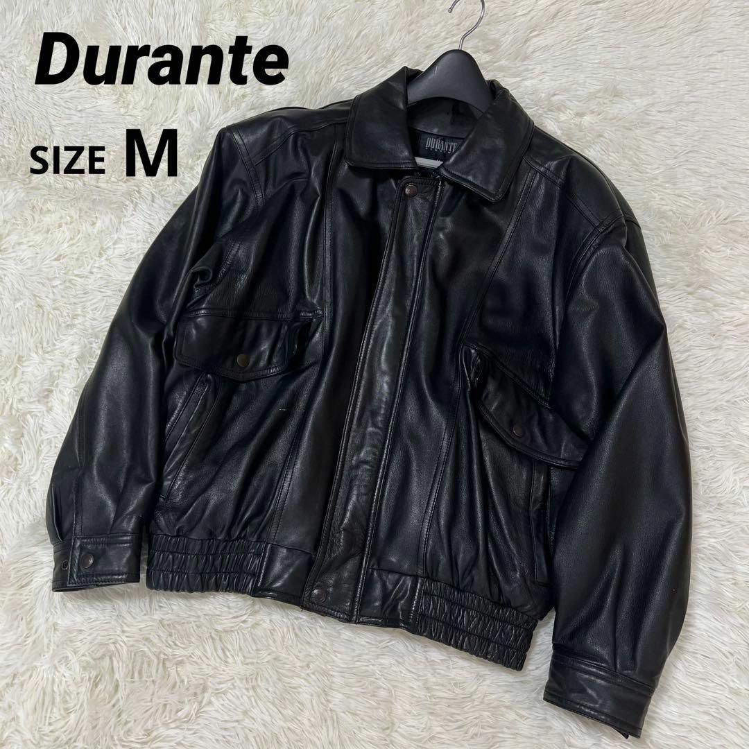 【美品】Durante オールドレザー ライダースジャケット  羊革 本革 M