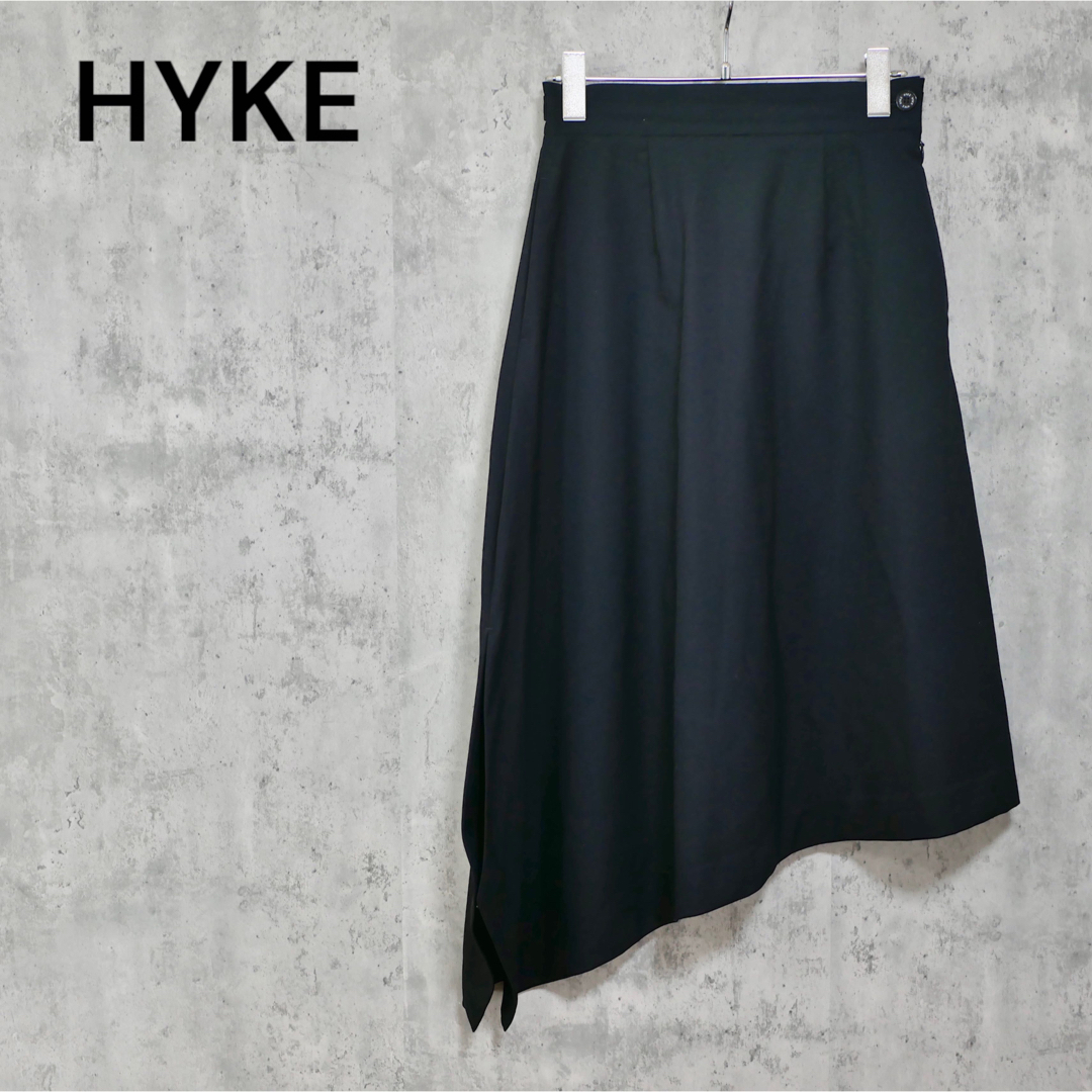 HYKE(ハイク)のHYKE 18AW アシンメトリー ウールスカート レディースのスカート(ひざ丈スカート)の商品写真