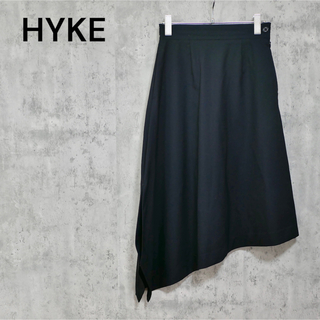 ハイク(HYKE)のHYKE 18AW アシンメトリー ウールスカート(ひざ丈スカート)