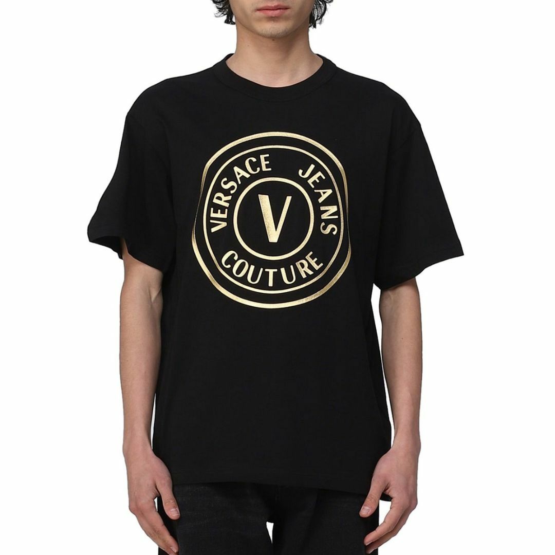 VERSACE(ヴェルサーチ)の送料無料 2 VERSACE JEANS COUTURE 74GAHT05 CJ00T ブラック Tシャツ カットソー 半袖 size XL メンズのトップス(Tシャツ/カットソー(半袖/袖なし))の商品写真