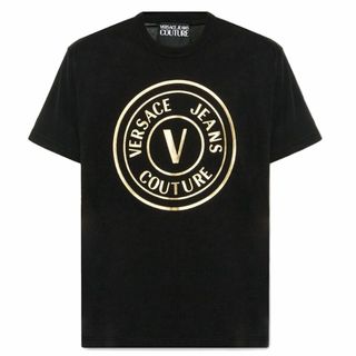 ヴェルサーチ(VERSACE)の送料無料 2 VERSACE JEANS COUTURE 74GAHT05 CJ00T ブラック Tシャツ カットソー 半袖 size XL(Tシャツ/カットソー(半袖/袖なし))