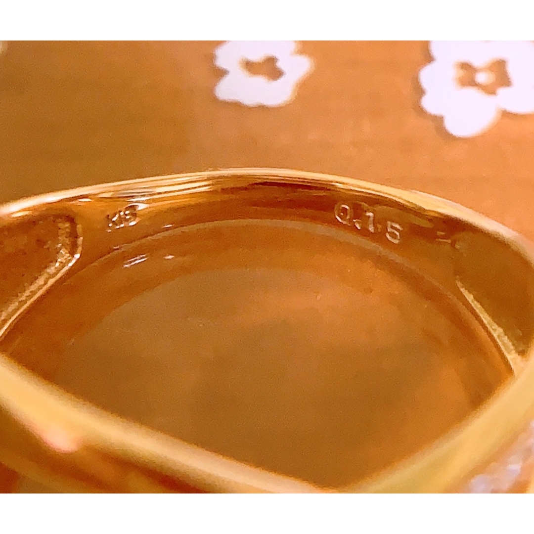 美品❗️D0.15CT✨k183連風ダイヤモンドリング k18ダイヤモンドリング