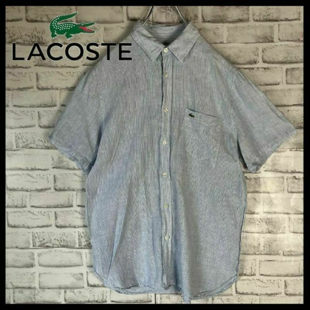 LACOSTE(ラコステ)の【人気定番】ラコステ　ストライプシャツ　ダメージ古着　ヴィンテージ　M241 メンズのトップス(シャツ)の商品写真