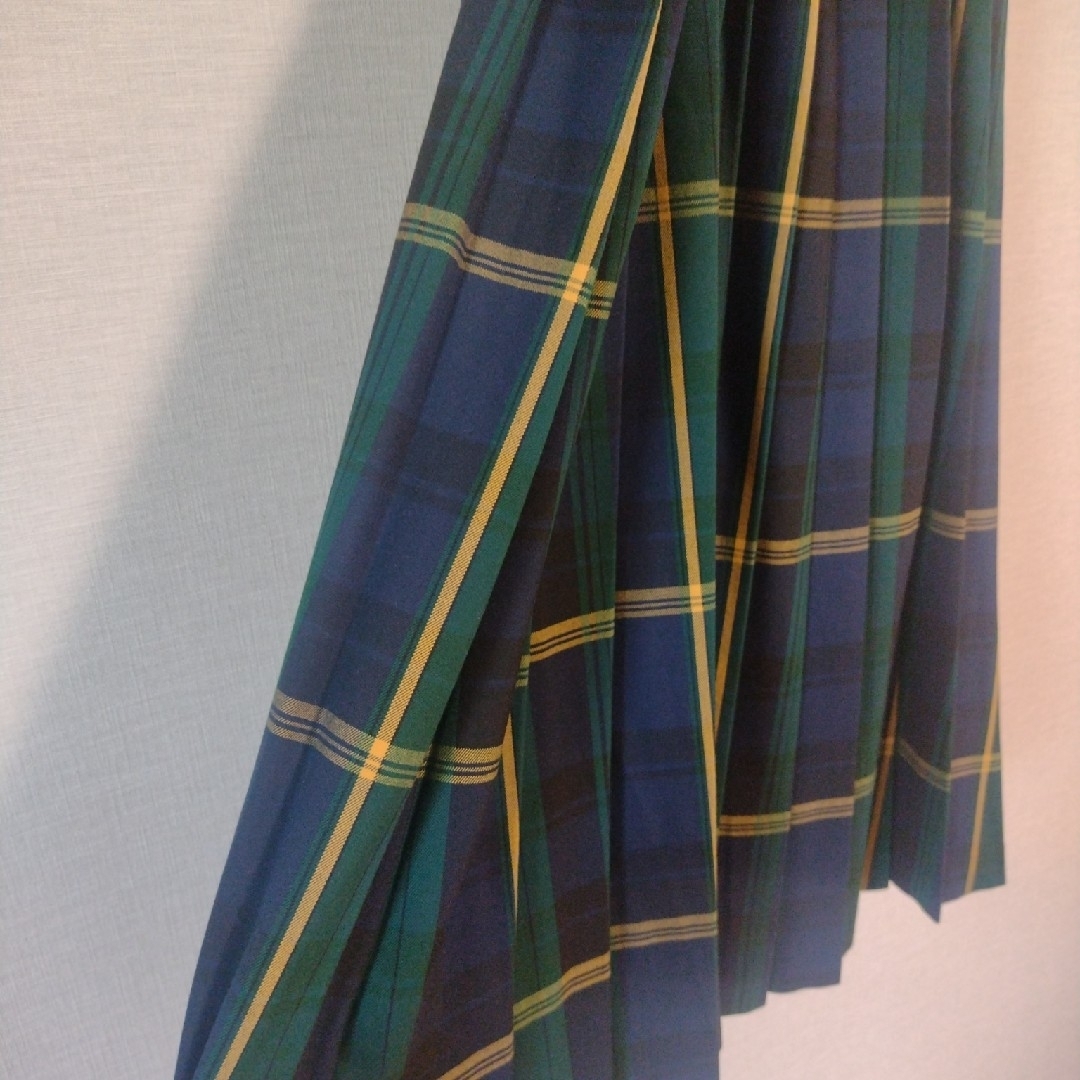 coen(コーエン)のcoen チェック　プリーツスカート　Lサイズ レディースのスカート(ロングスカート)の商品写真