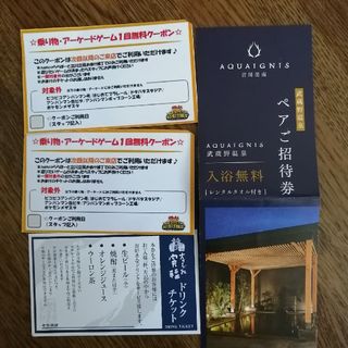 アクアイグニスペア招待券&ゴールドジム１日利用券(その他)