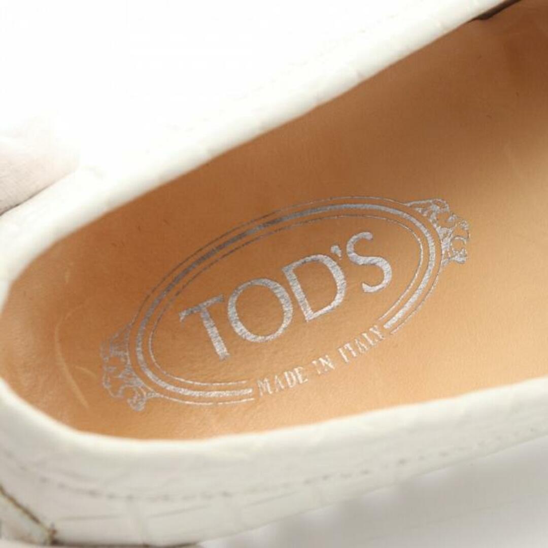 TOD'S(トッズ)の ドライビングシューズ レザー ホワイト クロコ型押し メンズの靴/シューズ(その他)の商品写真