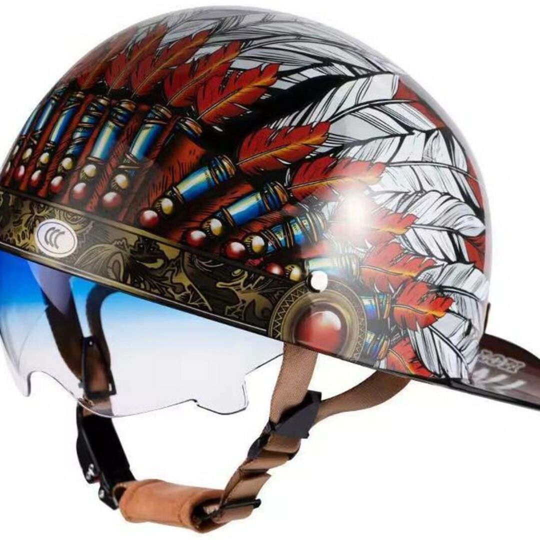サングラス付き ハーフ　半帽・半キャップヘルメット　インディアン　XLサイズヘルメット/シールド