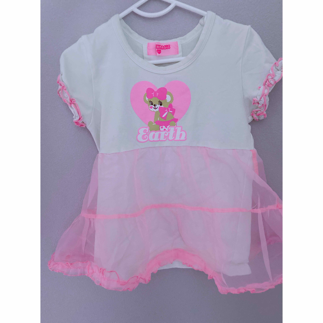 EARTHMAGIC(アースマジック)のアースマジック♡ チュールTシャツ 120 キッズ/ベビー/マタニティのキッズ服女の子用(90cm~)(Tシャツ/カットソー)の商品写真