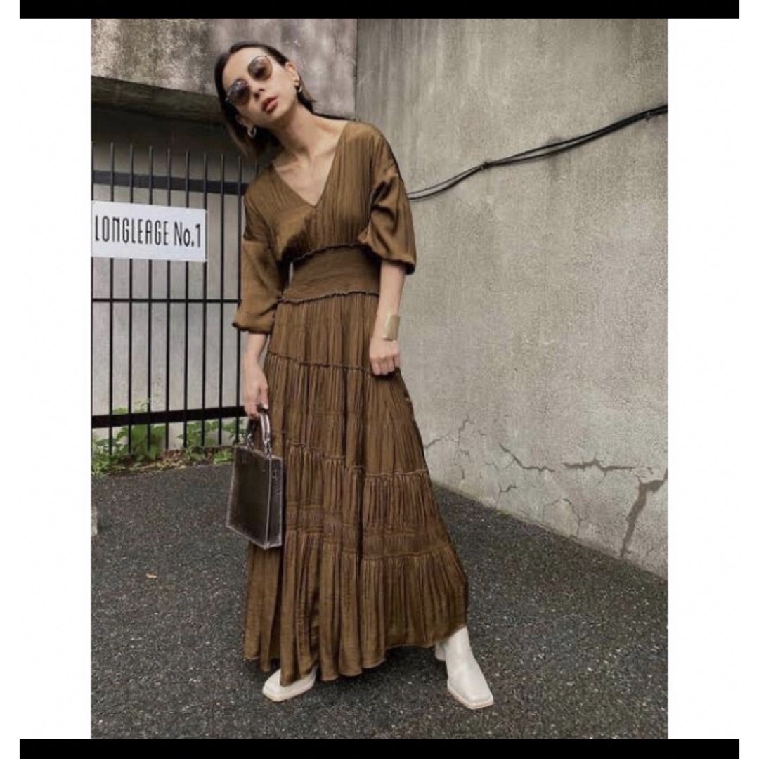 アメリヴィンテージ  SLANT SHIRRING PLEATS DRESS