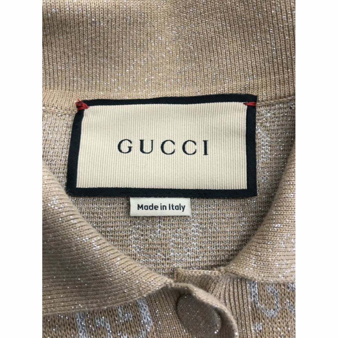Gucci(グッチ)のGUCCI グッチ☆22SS ラメジャカードGGコットンニットポロシャツ レディースのトップス(ニット/セーター)の商品写真