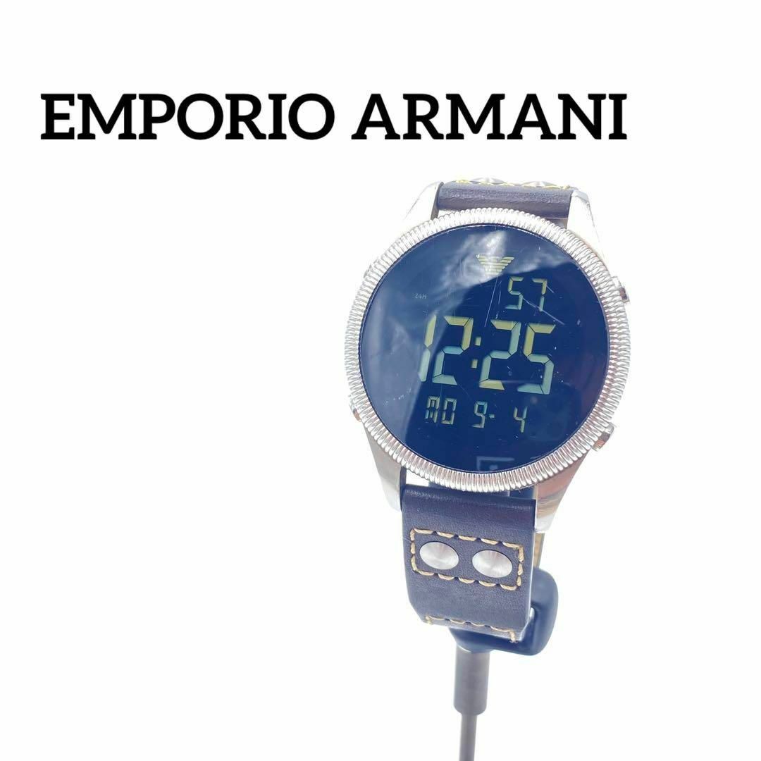 Emporio Armani(エンポリオアルマーニ)の『EMPORIO ARMANI』エンポリオアルマーニ LCDスクリーン腕時計 メンズの時計(腕時計(デジタル))の商品写真