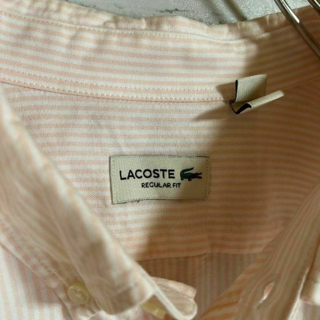 LACOSTE(ラコステ)の【人気春物パステルカラー】ラコステ⭐︎ストライプシャツ長袖　2XL　M77 メンズのトップス(シャツ)の商品写真