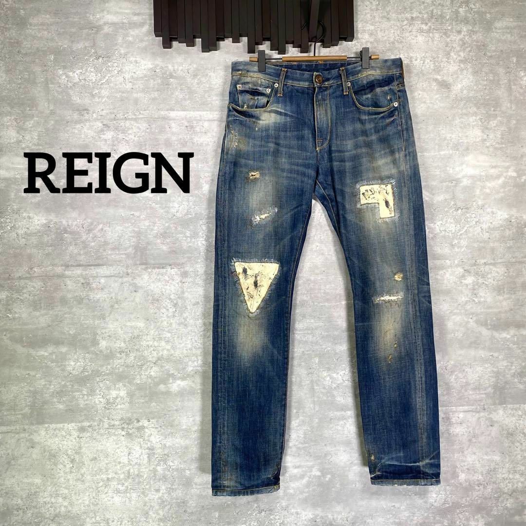 『REIGN』レイン (32) ダメージパッチワークデニムパンツ