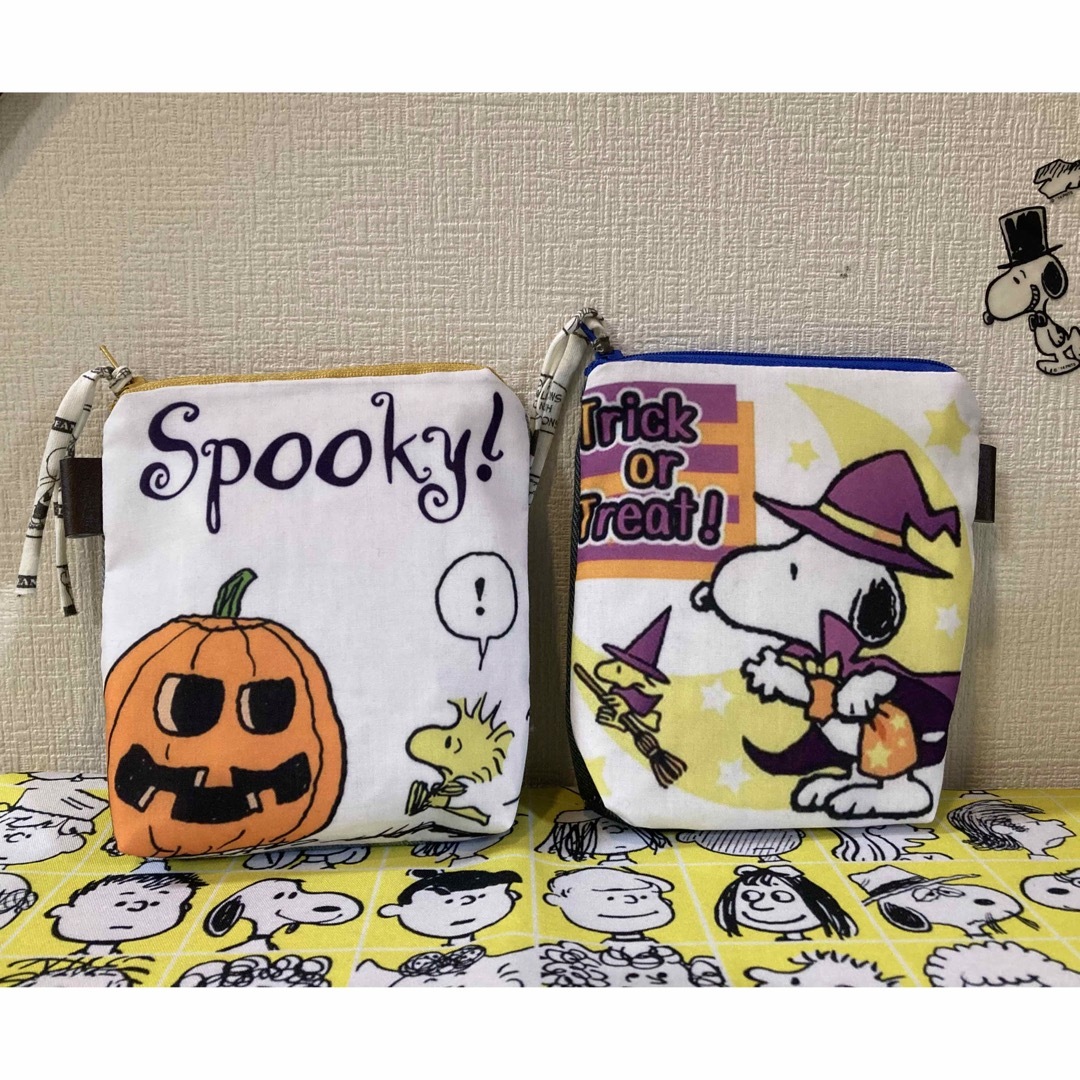 D9   ハロウィン ????  フリル ポーチ　♡　ハンドメイド 　♡　スヌーピー