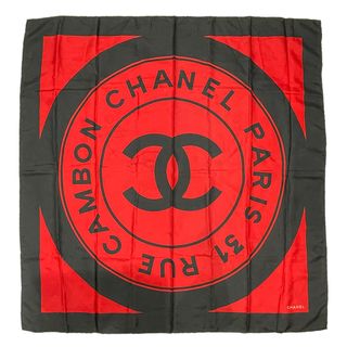 シャネル(CHANEL)のCHANEL スカーフ レア 希少 ココマーク カンボン ラウンド バイカラー タグ付(バンダナ/スカーフ)